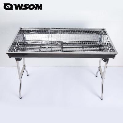 China Easily Cleaned Portable Stainless Steel Charcoal Grill For Outdoor BBQ Medium Size Cooking Fireproof Camping for sale