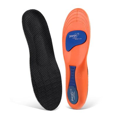 China Orthopedic Arch Insole PORON Insole Sports Shoe Shock Absorption Arch Foot Pain Relief Inner Flat Support for sale