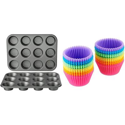 China Muffin Tray Viable Baking Cups Set Tray Baking Tools Cake Pan Mold for sale