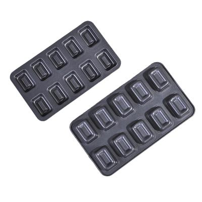 China Carbon Steel Bakeware Rectangle Muffin Cake Pan 10 Cavity Sustainable Non-Stick Brownie Bar Baking Mini Loaf Pan For Baking Oven for sale