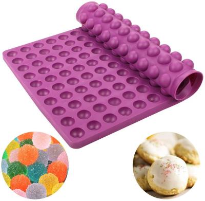 China 140 Cavity Sustainable Round Silicone Gummy Candy Baking Mat Cooking Sheet for sale