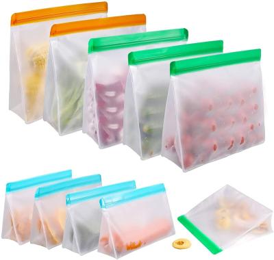 China Modern Leakproof Ziplock Freezer Bags Stand Up Reusable PEVA Food Storage Bags For Sandwich Snacks for sale