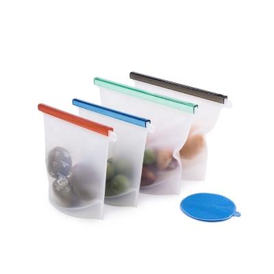 China BPA Free Bulk Viable Reusable Food Storage Bags Size Eco-Friendly Plastic Containers Cooking Silicone Bag Sets for sale