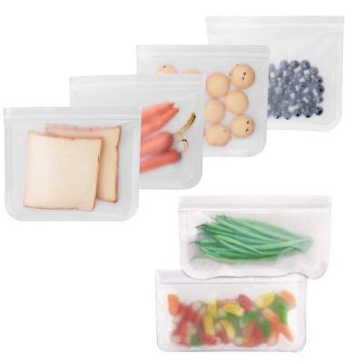 China Peva Food Grade Storage Bag Customized Viable Reusable Eco BPA Forsted 0.3MM Zip Lock Seal Kitchen Free Plastic Bag With Custom Logo for sale