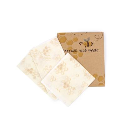 China Different Models House Kitchen Storage Ready Goods 3 Sizes Pack Organic Cotton Cloth Food Use Beeswax Wraps for sale