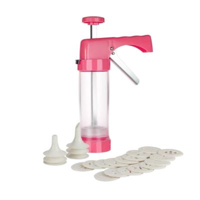 China Viable DIY Cookie Press Gun Baking Decorating Tools Plastic Pastry Hand DIY Butter Cookie Icing Cookie Press Gun for sale