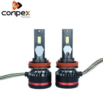 China Universal Automobiles Conpex OEM LED Car Headlights Waterproof 12v High Power Small Size Plug & Play 45W M8 H11 Csp Chip Led Headlight With Decoder for sale