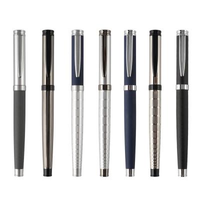 China office & Wholesale High Quality Custom Stylish Luxury Engraved Promotional Pen Roller Pen TTX Logo Black Silver School Metal Pen With Box Set for sale