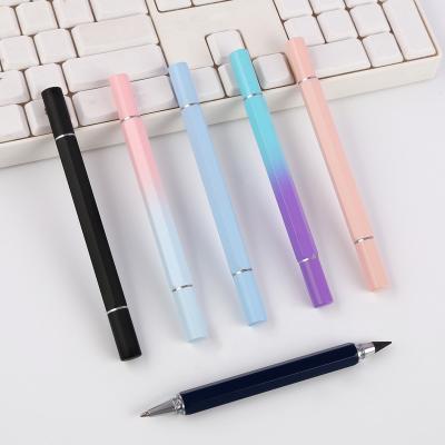 China office & Luxury Pen New School Gradient Color Hexagon Double Headed Gel Pen and Ballpoint Pen Promotional Custom Logo Pencil Gift for Women for sale