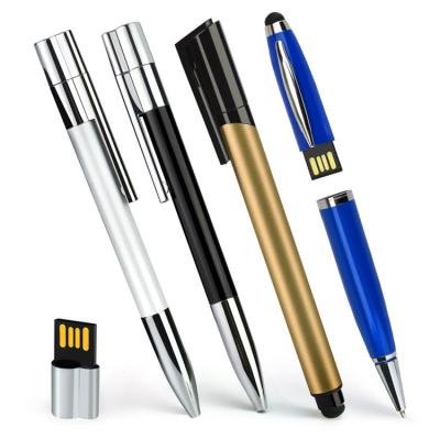 China Promotional Pen Touch Stylus Ballpoint Pen Customize Gift USB Pen With Laser Igniter Flash Memory for sale