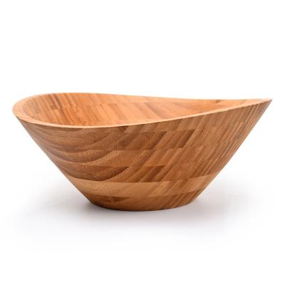 China Viable You Joy Factory Direct Sales Household Kitchen High Capacity Antique Natural Bamboo Salad Bowl for sale