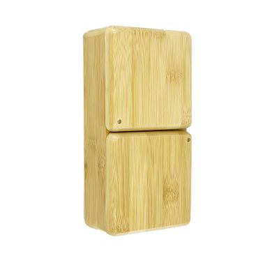 China Sustainable Wholesale Custom Storage Gift Box Unfinished Wooden Bamboo Box With Lid Kitchen Independent Two Boxes With Lid for sale