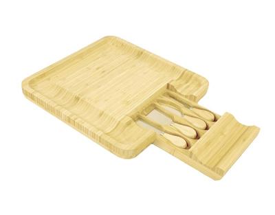 China Sustainable Wholesale Extra Large Charcuterie Board with Bowl Bamboo Cheese Cutting Board Set and Knife Set for Serving Tray for sale