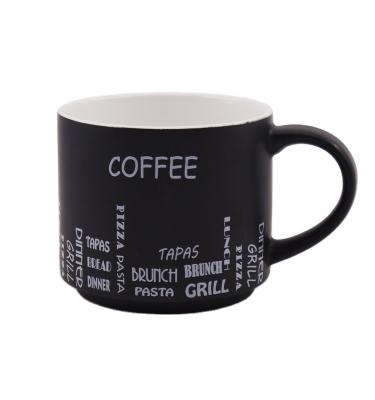 China Modern Viable New Design Black White Ceramic Matt Short Mugs Matte Black Coffee Mug Cups decal for sale