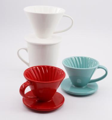 China American Style Custom Pour Over Coffee Makers Coffee Filter Cup Ceramic Coffee V60 Dripper for sale