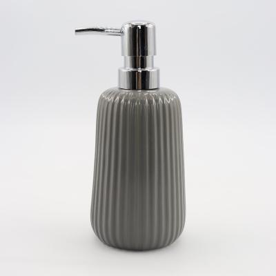 China Custom Viable Gray Soap Dispenser Stainless Steel Ceramic Pump Kitchen Bathroom Soap Dispenser for sale