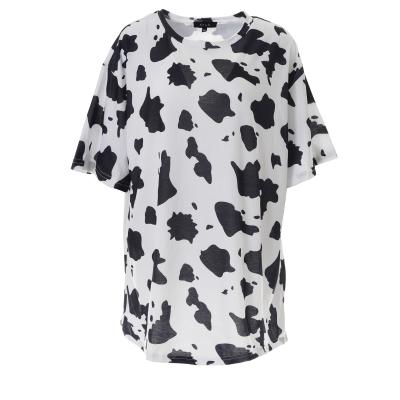 China Breathable Custom Logo Summer Wear Cotton Short Sleeve Tops Cow Print Customized Shirt Regular Fit Buttons Clothing Sales Order for sale