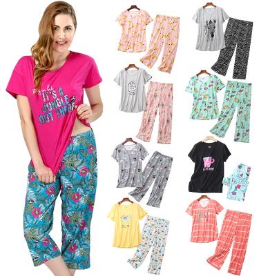 China QuanZan QUANZAN QUICK DRY custom labels brand Amazon hot sale US size XXXL plus women sleepwear 2 piece set for ladies cotton pajamas for sale