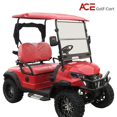 China Cuadro de acero Vehículo utilitario de 2 asientos Color rojo Carrito de golf eléctrico en venta