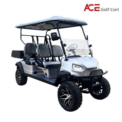 China Green Color Steel 4 Seat Electric Golf Cart Lithium Battery Lifted for sale