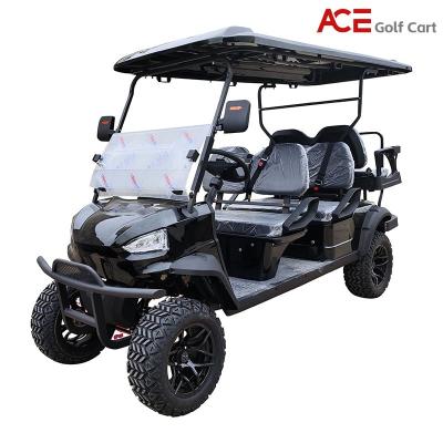 China 6 Seater Electric Hunting Golf Carts Steel Frame Plastic Cover Electric Tourist Car for sale