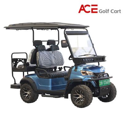 China Certificado CE Scooter eléctrico de golf de 4 plazas Batería de litio Color azul en venta