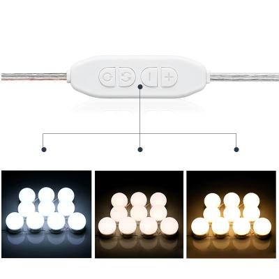 China DIY Vanity Mirror Hollywood LED Dimmable Lighted Bathroom Makeup Dressing Table Mirror Bulbs for sale