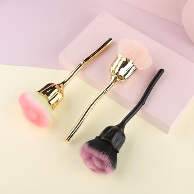 China Powder  brush Good Quality 1Pc Rose Flower Shape Blush Cosmetic Brush Powder Makeup Brushes Set Powder Brush for sale