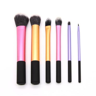 China Flat Brush Makeup Brush Set Professional Eye shadow 6 pieces Natural goat hair makeup Brush Hot Sale Wholesale Factory for sale