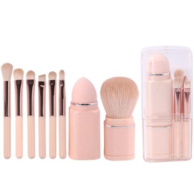 China Flat Brush Best Selling 8pcs Private Label Professional Vegan Handle Make Up Beauty Cosmetic Makeup Brush Set for sale