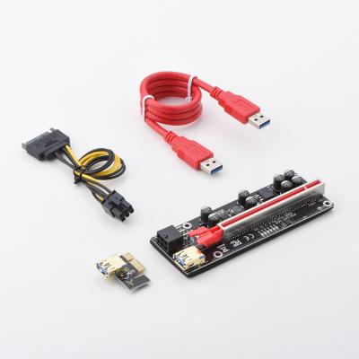 China Durable 60CM VER 009S Plus PCI-E 1X To 16X LER Riser 009 Card Supplement PCI Express Adapter USB 3.0 Cable Power With Horse Racing Lamp for sale