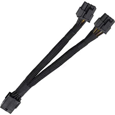 China Female Graphics Card PCI Gpu Express 8pin To Dual Pin 8pin (6+2) Male Splitter Cable 20cm Pcie Power Adapter Cable 18awg With Socket for sale