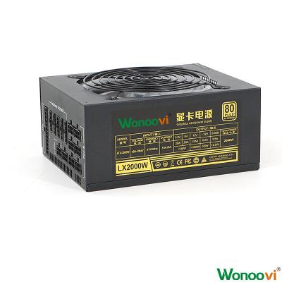 China New PSU desktop modular switching power supply. 2000w from PSU 2000w full 8 Gpu Atx Rx580 3070 3090 for sale