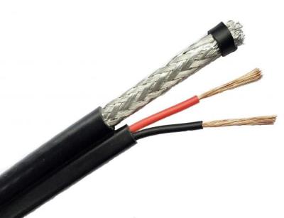 Chine Couverture composée du câble coaxial de liaison 95% de RG6/U avec le fil d'alimentation de puissance pour la caméra de HD à vendre