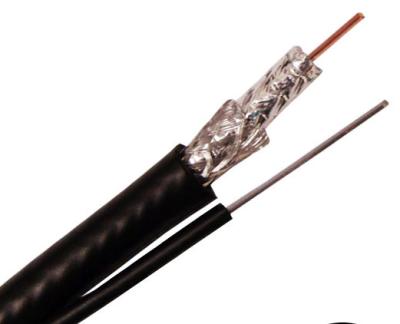 China Dual del conductor de RG6 CCS protegido con el cable coaxial al aire libre del mensajero de acero CATV en venta