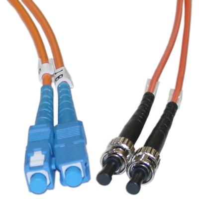 China MM Fiber Optic ST to SC 50 / 125 μm Duplex Patch Cord for Gigabit Ethernet for sale