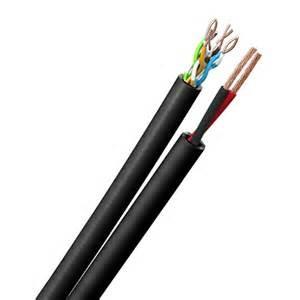 China UTP CAT5E Bare Copper Conductor with Stranded CCA Power Siamese IP Camera Cable for sale