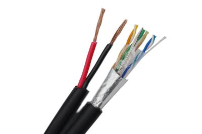 China El cobre desnudo del AWG del FTP CAT5E 24 con 2 x 1,50 mm2 trenzó el poder del CCA para la cámara IP en venta