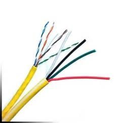 China 24 AWG 4 pares del cable siamés de UTP CAT5E con el poder del CCA de 2 corazones para la cámara IP en venta