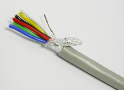 China Mylar defendió el conductor de cobre estañado trenzado cable en la chaqueta gris para la seguridad en venta