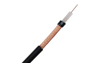 China 23AWG Bare Copper Conductor RG59 B/U CCTV Coaxial Cable Solid PE 95% CCA Braid for sale