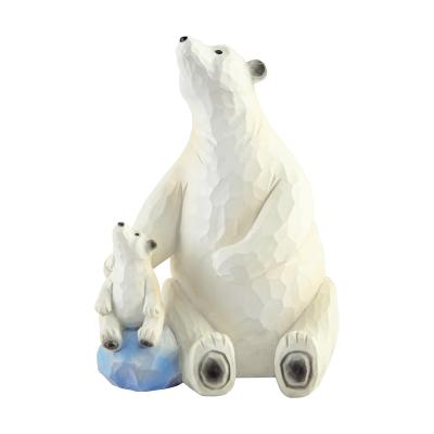 China Wholesale Custom Resin Statue Europe Factory Souvenirs White Bear Living Room Table Top Ornaments Simple For Gift for sale