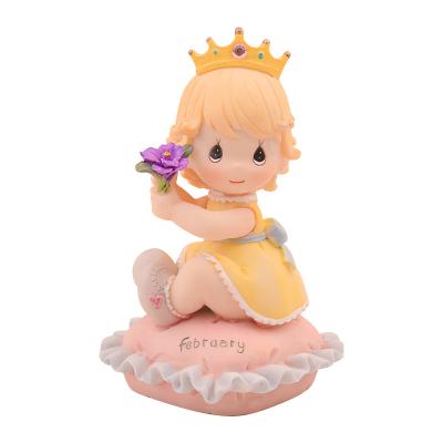 China Princess Creative Resin Crafts Home Decoration Ornaments From Europe February Purple Wholesale Custom Flower And for sale