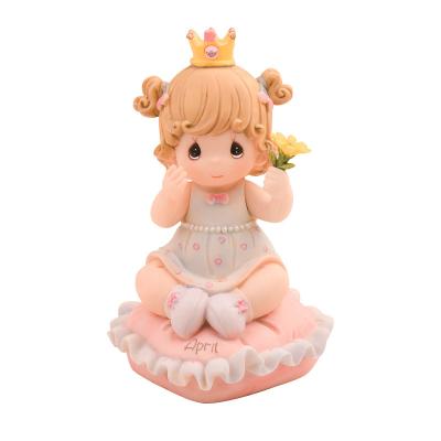 China Wholesale Custom Made Chrysanthemum Flower and Princess Creative Resin Crafts Home Decoration Ornaments from Europe Apri for sale