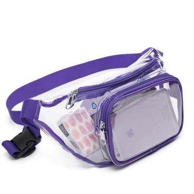 China Customizable Waterproof Cute Transparent Fanny Pack Waist Bag Clear Water Proof Wholesale PVC Waist Bag for sale