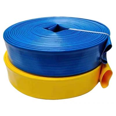 China Wear resistant general purpose reinforced pvc layflat discharge and smooth heavy duty hose (6/8/10 bar) for sale