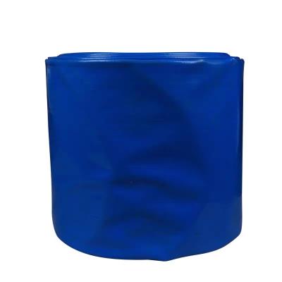 China Wear Resistant Economy Blue Backwash Hose With Flanges PVC Water Discharge General Purpose Reinforced Configuration-Flat Hose for sale