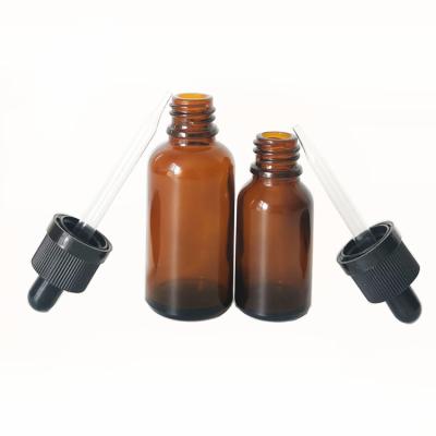 China Cosmetic High Quality Round 30ml Amber Glass Dropper Bottles With Child Proof Cap for sale