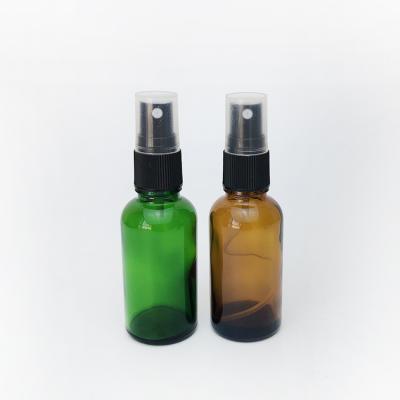 China Cosmetic Spray 30ml Amber Blue Light Green Top For Essential Oil Glass Dropper Bottle In Stock for sale