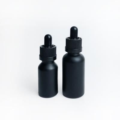 China 1oz Essential Oil Dropper 30ml Cosmetic Glass Bottle Black White Frosted Matte Colored Bottle In Stock for sale